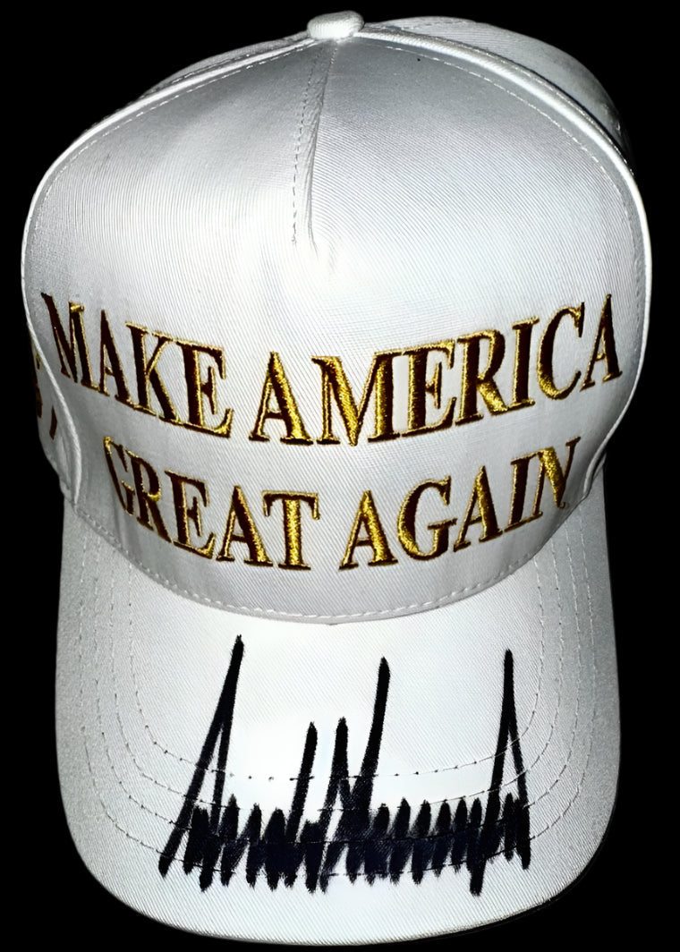 Donald Trump Signed MAGA Hat/Cap (White) - Beckett COA w/full letter of authenticity
